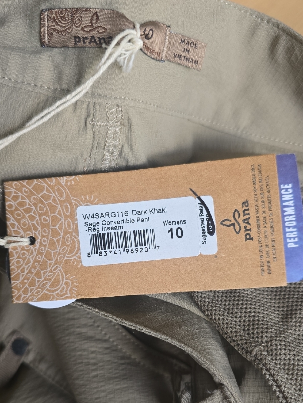 prAna Sage Convertible Pant Women's-Dark Khaki Hiking Pants Sz 10 - Picture 16 of 16